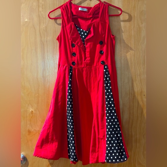 SUPER CUTE Vintage Style dress with polka dots - Picture 1 of 3